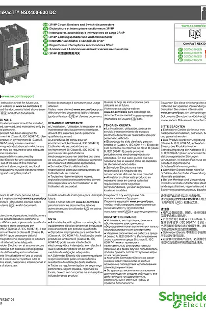 schneider施耐德ComPacT NSX400-630 DC - 3P_4P 断路器和隔离开关 - 说明页